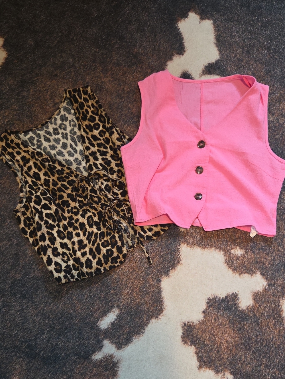 Women's Pink Button-Front Vest Top